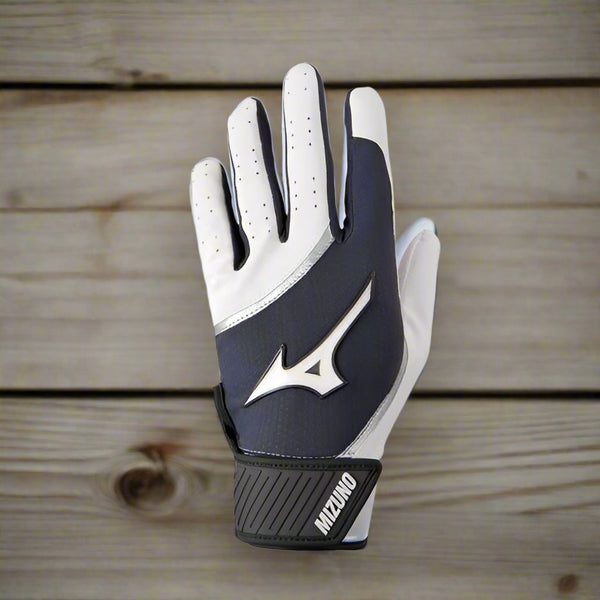 Mizuno MVP Adult Batting Glove - White/Gray
