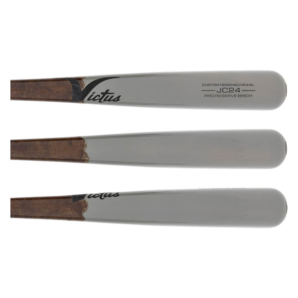 Barrel end of the Victus Pro Reserve JC24 Birch Wood Baseball Bat