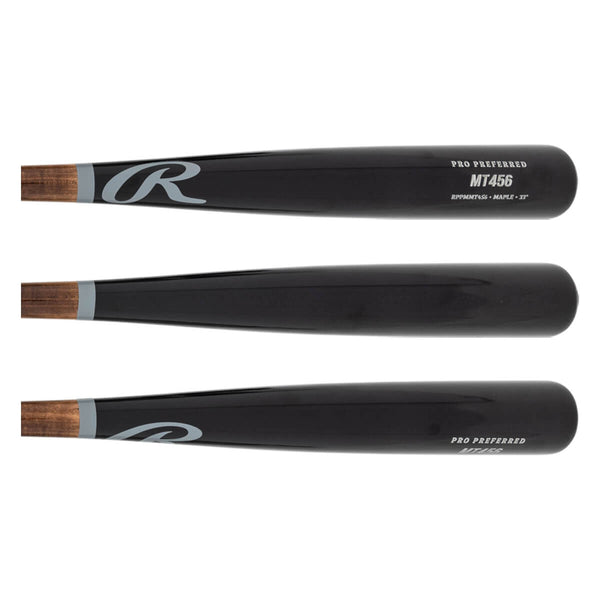 Barrel end of the Rawlings MT456 Mike Trout Pro Preferred Wood Baseball Bat