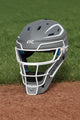 Helmet included in the Rawlings MACH™ Pro Series Intermediate Baseball Catchers Set - Graphite