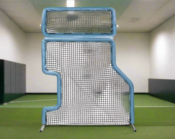 Bullet Combo L-Screen with Overhead Protector (7' x 7') - Columbia