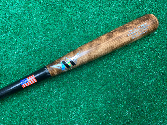 Specs imbedded in the barrel of the MPowered Hard 2 The Core™ Maple Wood Bat - Model M^P-013