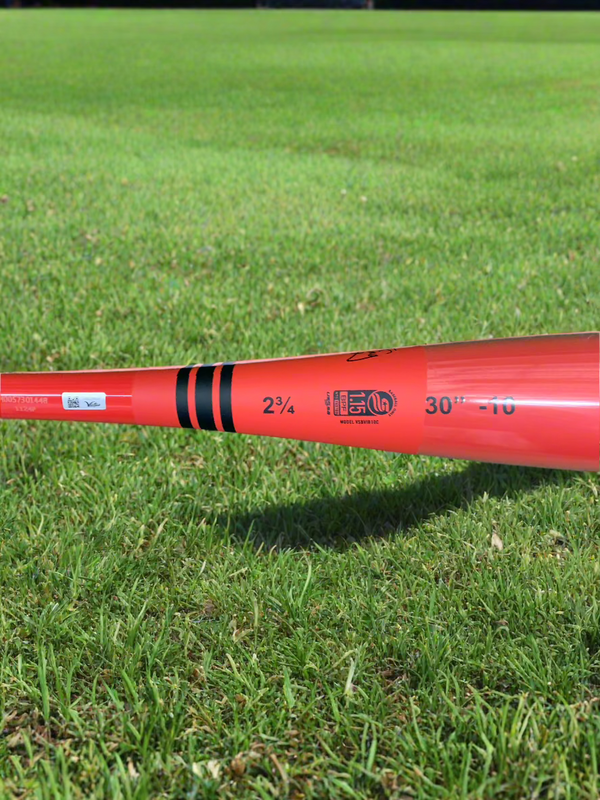 Close-up of the certification for the Victus Vibe Crayon USSSA -10 Baseball Bat