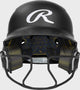 Front of the Rawlings MACH HI-VIZ Fastpitch Batting Helmet - Black