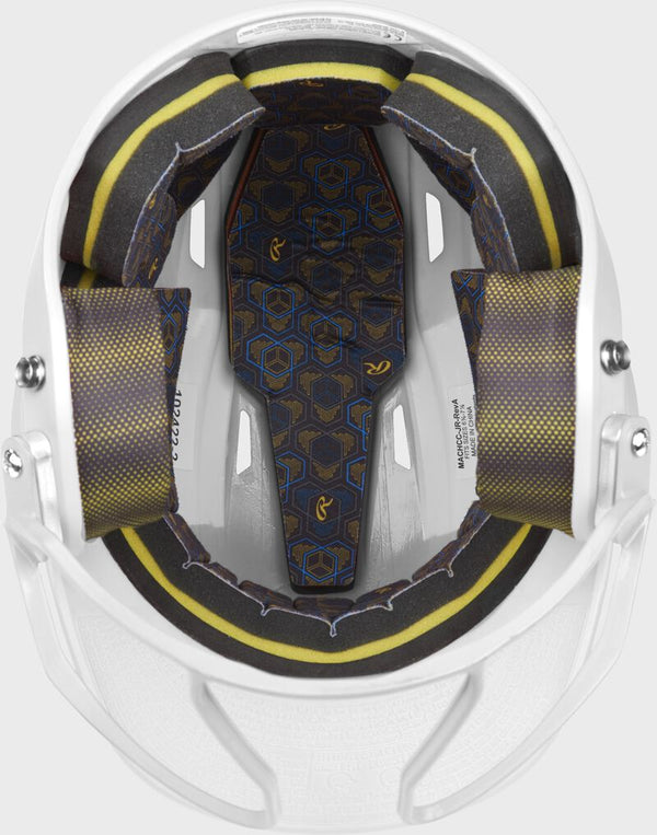 Inside view of Rawlings MACH HI-VIZ Fastpitch Batting Helmet -  White