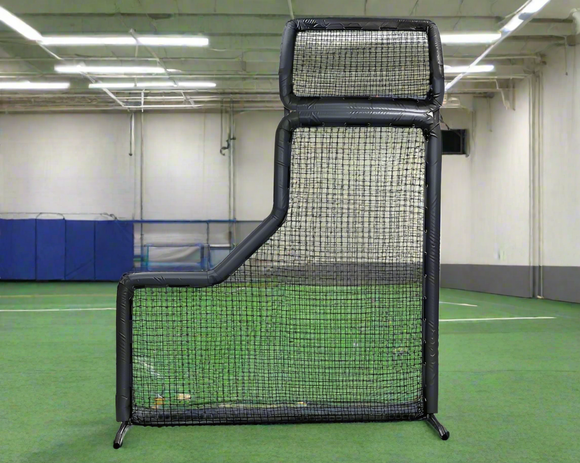 Bullet L-Screen with Overhead Protector (7' x 7') - Navy