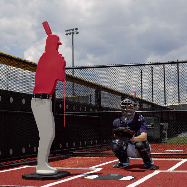 Catcher behind the Designated Hitter® Pro-Pitching Dummy & Training Aid