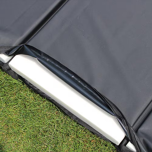 Close-up of the foam padding on the Safe Slide Baseball/Softball Sliding Mat