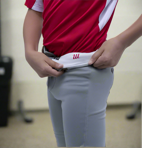 Model wearing the Marucci EXCEL Youth Short Baseball Pant