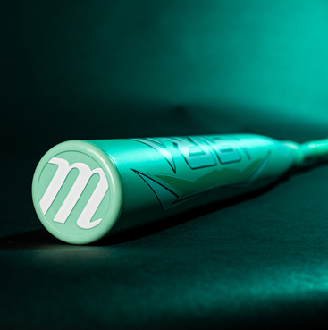 Close-up of the end cap and barrel of the Marucci Asura -11 Fastpitch Bat