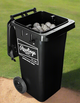 Black Rawlings baseball cart with balls inside