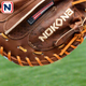 Close-up of the logo on the Nokona Walnut Edge™ Precision 33.5" Baseball Catchers Mitt
