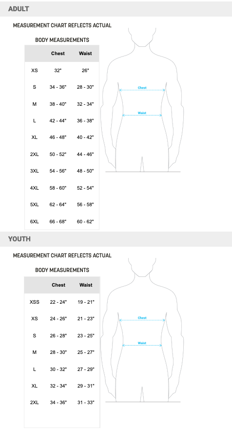 Sizing chart