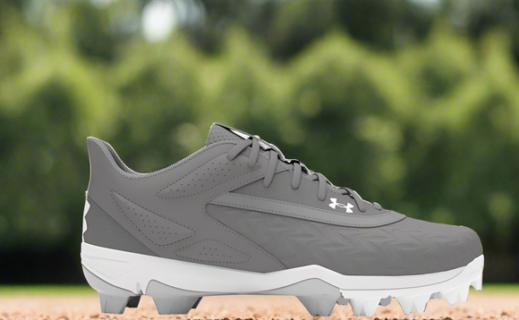 Under Armour Leadoff Low RM Jr. 3.0 Youth Molded Cleat - Gray/White