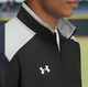 Close-up of the zipper and neck on the Under Armour Motivate 3.0 Men's Short Sleeve Pullover