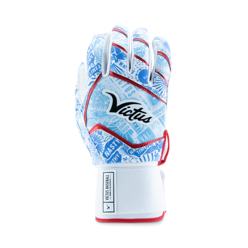 Victus NOX Full Wrap BG Adult Batting Glove - Red/Royal/Columbia