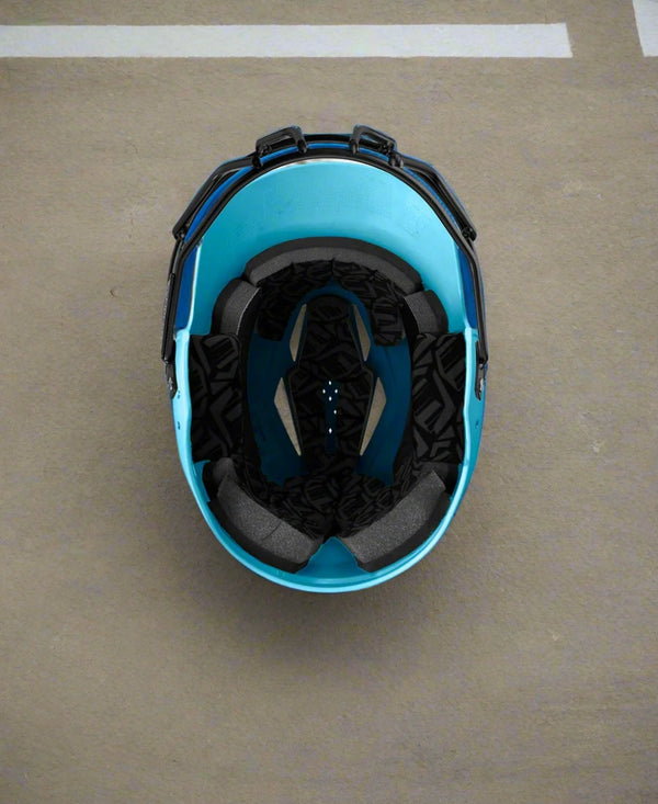 View of the inside of the Evoshield XVT 2.0 Matte Fastpitch Batting Helmet - Columbia
