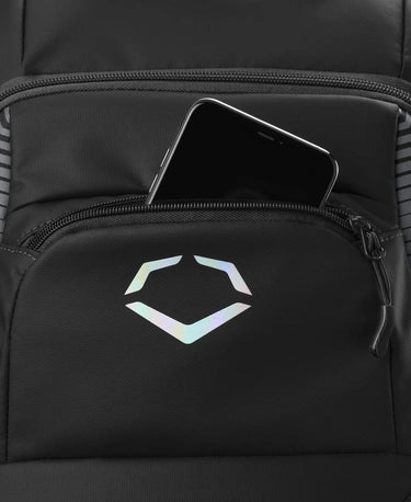 Close-up of the personal items compartment on the Evoshield Tone Set Backpack