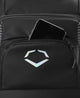 Close-up of the personal items compartment on the Evoshield Tone Set Backpack