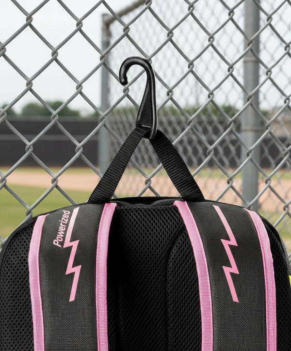 Close-up of the fence hook on the Louisville Slugger Party Animals Powerized™ Stick Pack