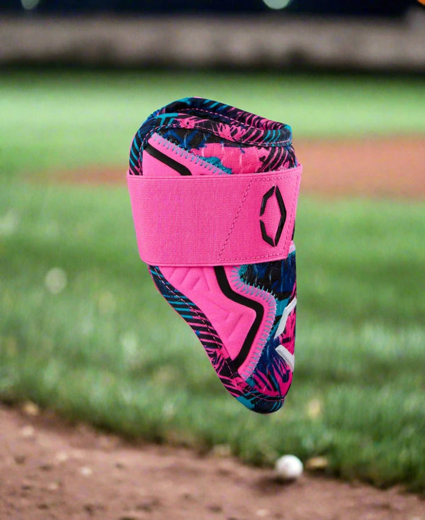 Side view of the Evoshield X-SRZ™ Miami Vice Batter's Elbow Guard
