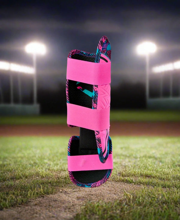 Rear view of the Evoshield X-SRZ™ Miami Vice Batters Leg Guard