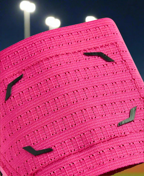Close-up of the wrist attachment Velcro on the Evoshield X-SRZ™ Miami Vice Sliding Mitt 2.0