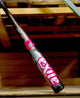 2026 DeMarini Exile™ Cyborg -3 BBCOR Baseball Bat leaning against a wooden surface