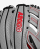 Close-up of A2000 logo on outside of the Wilson A2000 11.5" Tim Anderson Game Model Baseball Glove