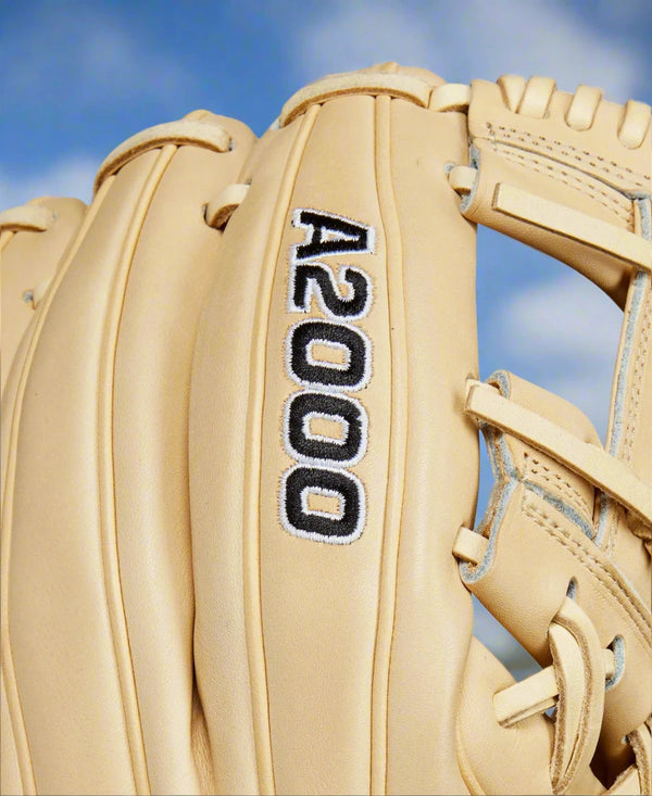 Close-up of the logo on the Wilson A2000® Baseball Classics 11.5" 1786 Baseball Glove