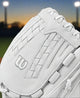 Close-up of the web on the Wilson Fall 2024 A1000® 12.5" V125 Fastpitch Glove