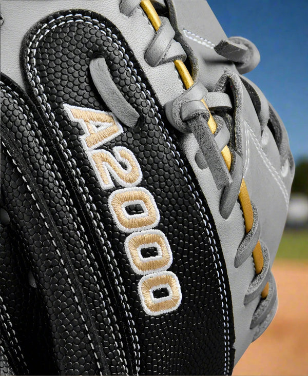 Close-up of the logo on the Wilson Spring 2025 A2000® FPCM23SS 34" Fastpitch Catcher's Mitt