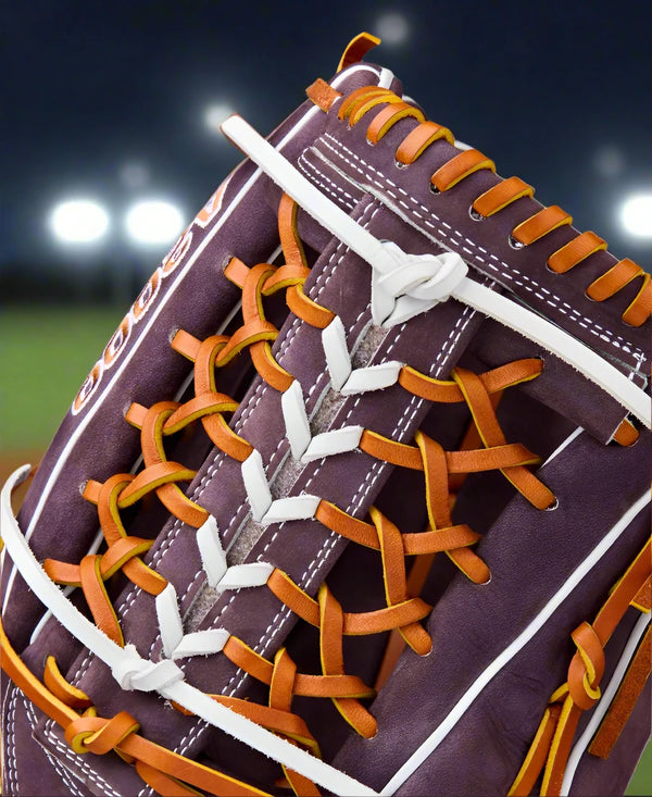 Close-up of the web on the Wilson Spring 2025 Aliyah Andrews A2000® T125 12.5" Fastpitch Glove