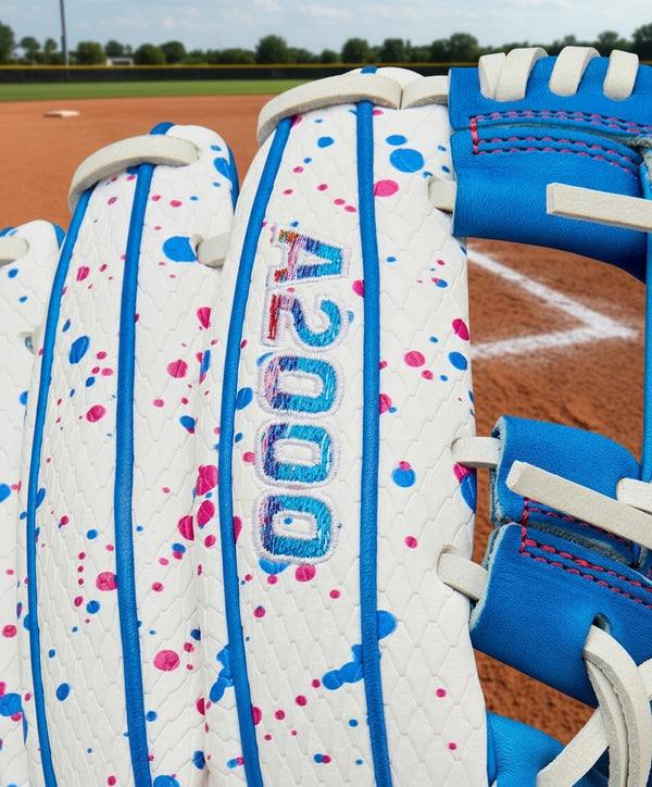 Close-up of the logo on the Wilson A2000® H12SS Love the Moment™ 12" Fastpitch Glove