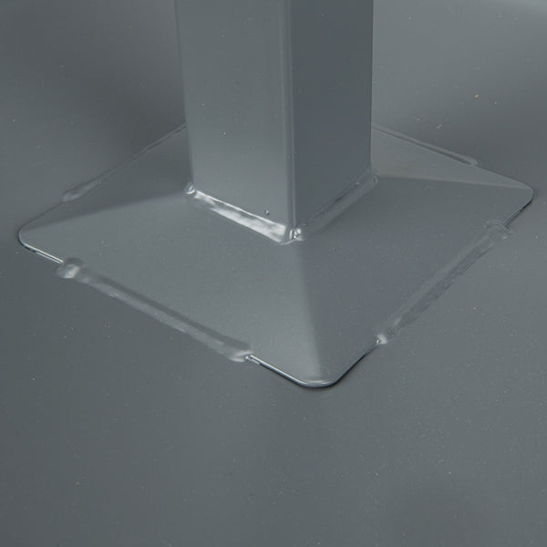 Close-up of the welded stanchion on The Hall Molded Base - 15" x 15" x 3"