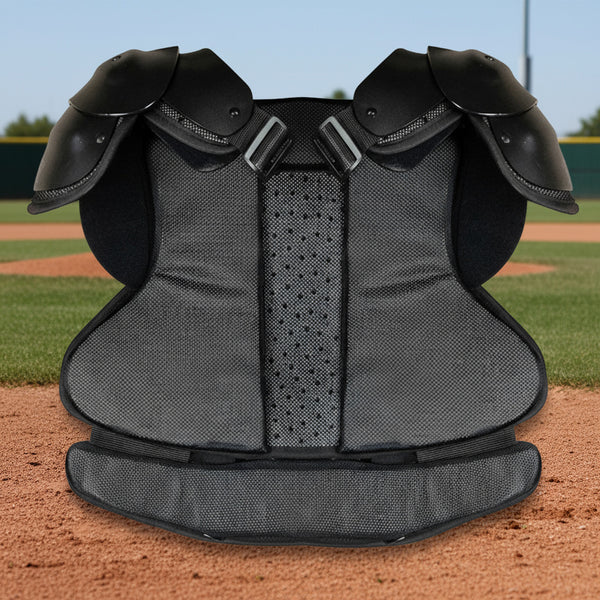 Rear view of the All Star Cobalt™ Hard Shell Umpire Chest Protector