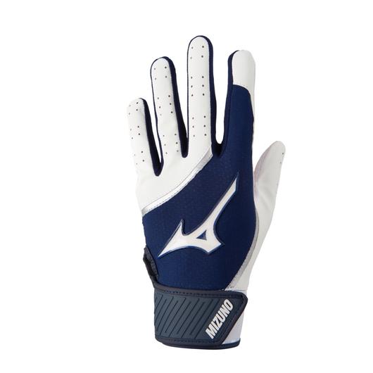 Mizuno MVP Youth Batting Glove - White/Navy
