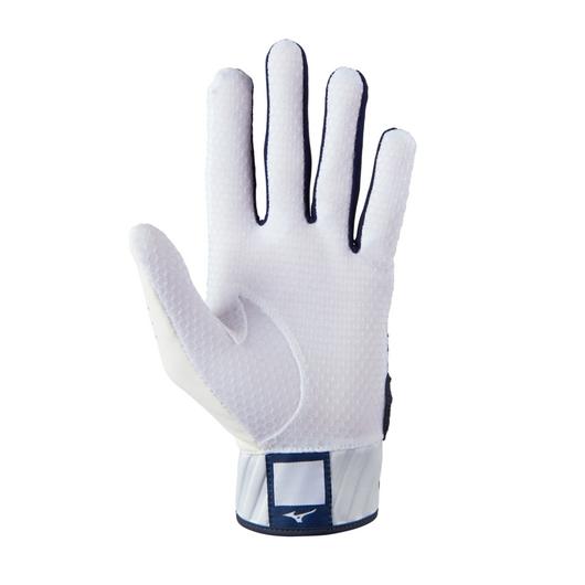 Mizuno MVP Youth Batting Glove - White/Navy