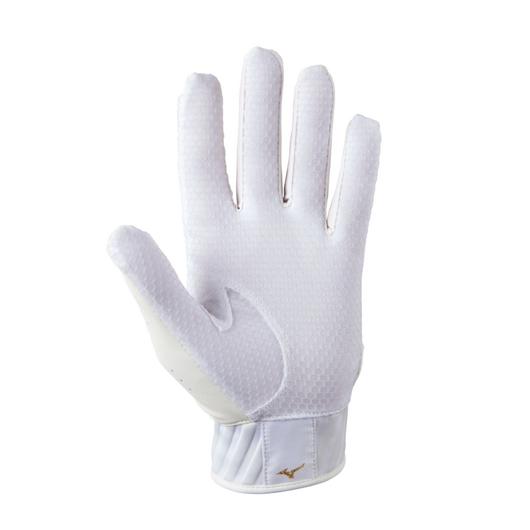 Mizuno MVP Youth Batting Glove - White/Gold