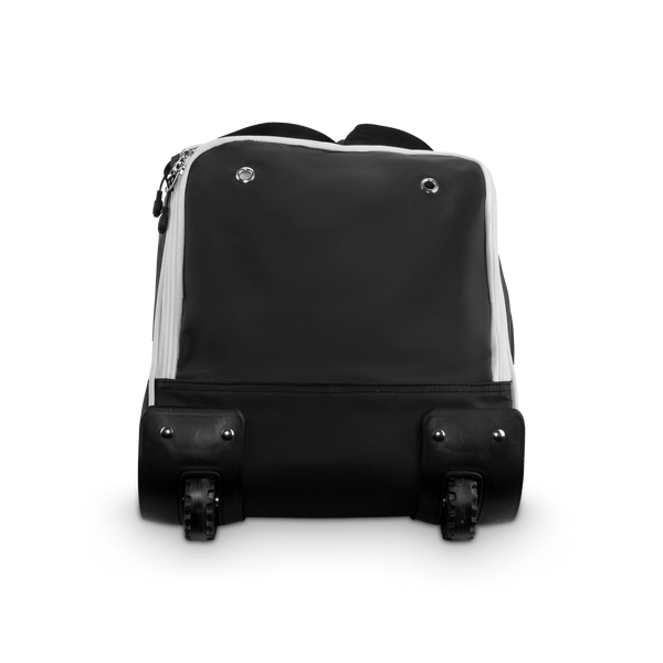View of the wheel mechanism on the Marucci Stockade Wheeled Duffel Bag