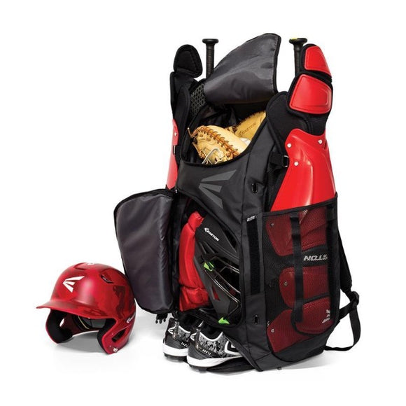 Display of the storage compartments of the Easton E610CBP™ Catchers Back Pack