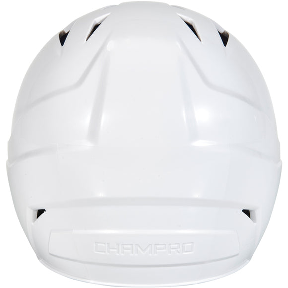 Back of the Champro HX Rookie T-Ball Batting Helmet/Mask - White