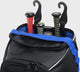 Bat storage and fence hooks on the Rawlings R1502 Wheeled Equipment Bag