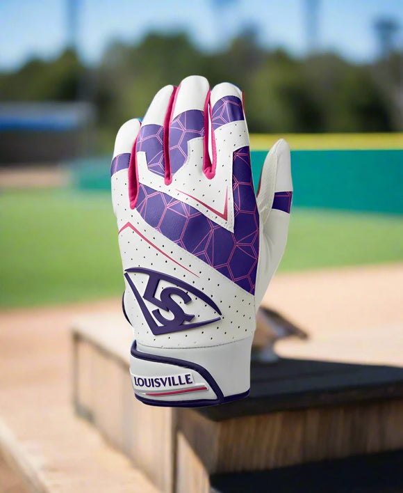 Louisville Slugger Genuine V2 Adult Batting Glove - Purple/Pink
