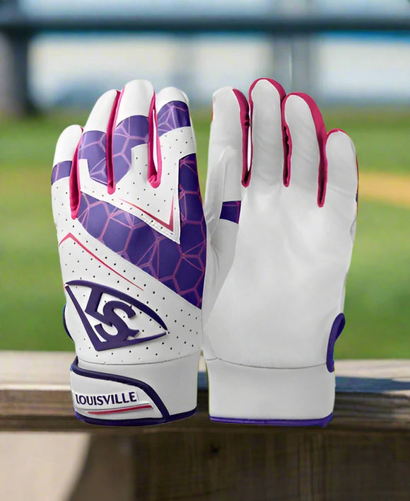 Louisville Slugger Genuine V2 Adult Batting Glove - Purple/Pink