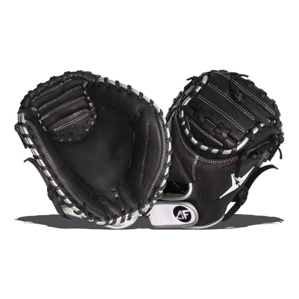 Front and back views of the All Star AF-Fastpitch Series Focus Framer Training Catchers Mitt