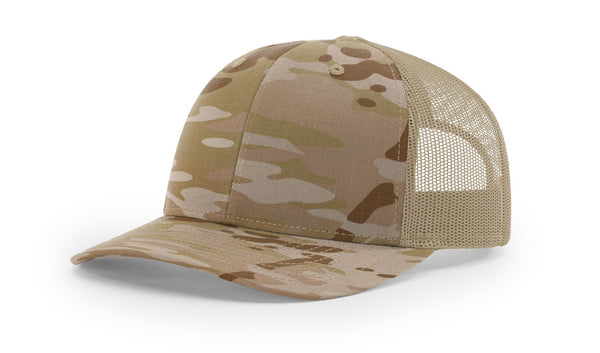 Richardson Printed Tactical Trucker Cap - Split MultiCamo Arid/Tan