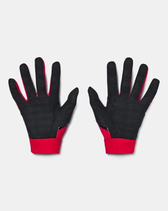 Under Armour Clean Up Youth Batting Glove - Black/Red