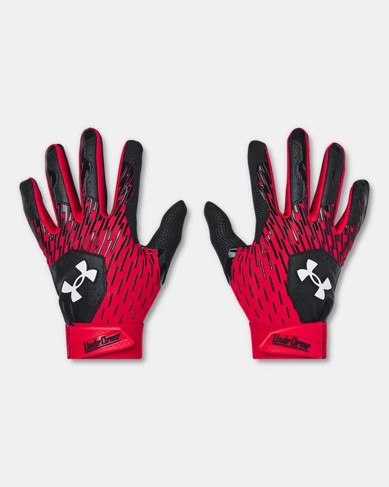 Under Armour Clean Up Youth Batting Glove - Black/Red