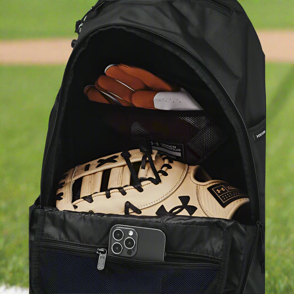 View of the main compartment on the Under Armour Yard 2.0 Baseball Backpack